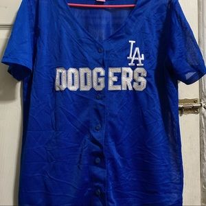LA Dodgers mesh material button up shirt